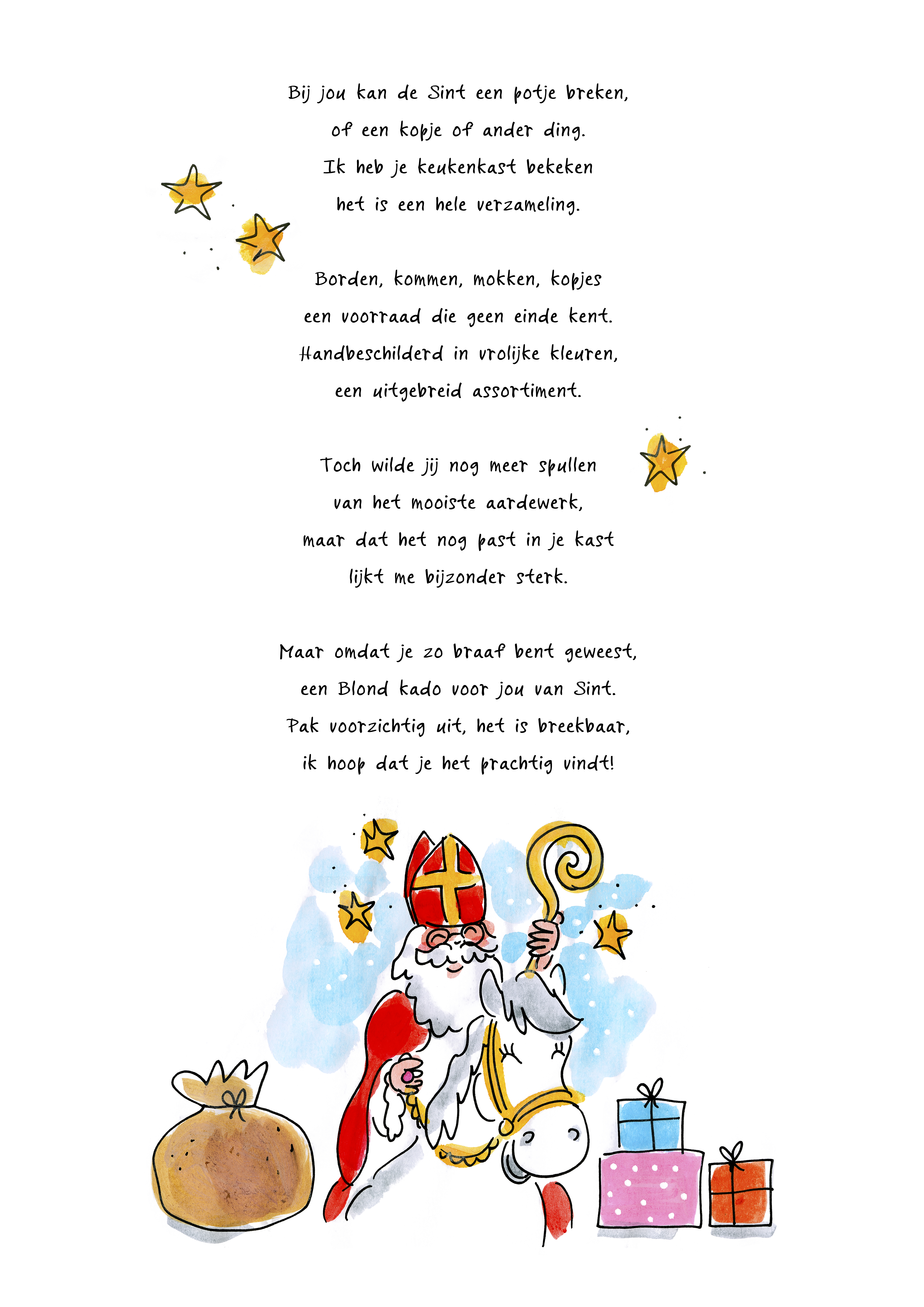 Sinterklaas gedichtje van Blond